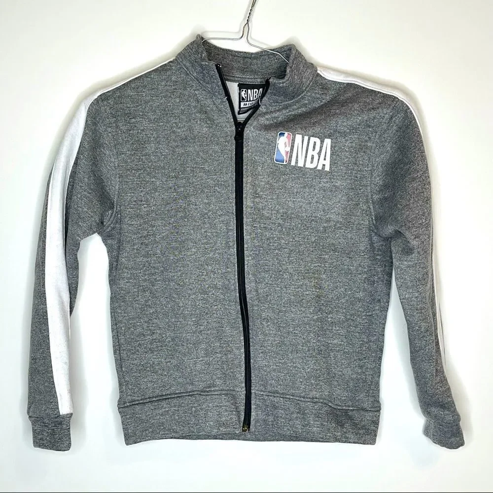 Boys NBA Medium Gray Full Zip Jacket‎